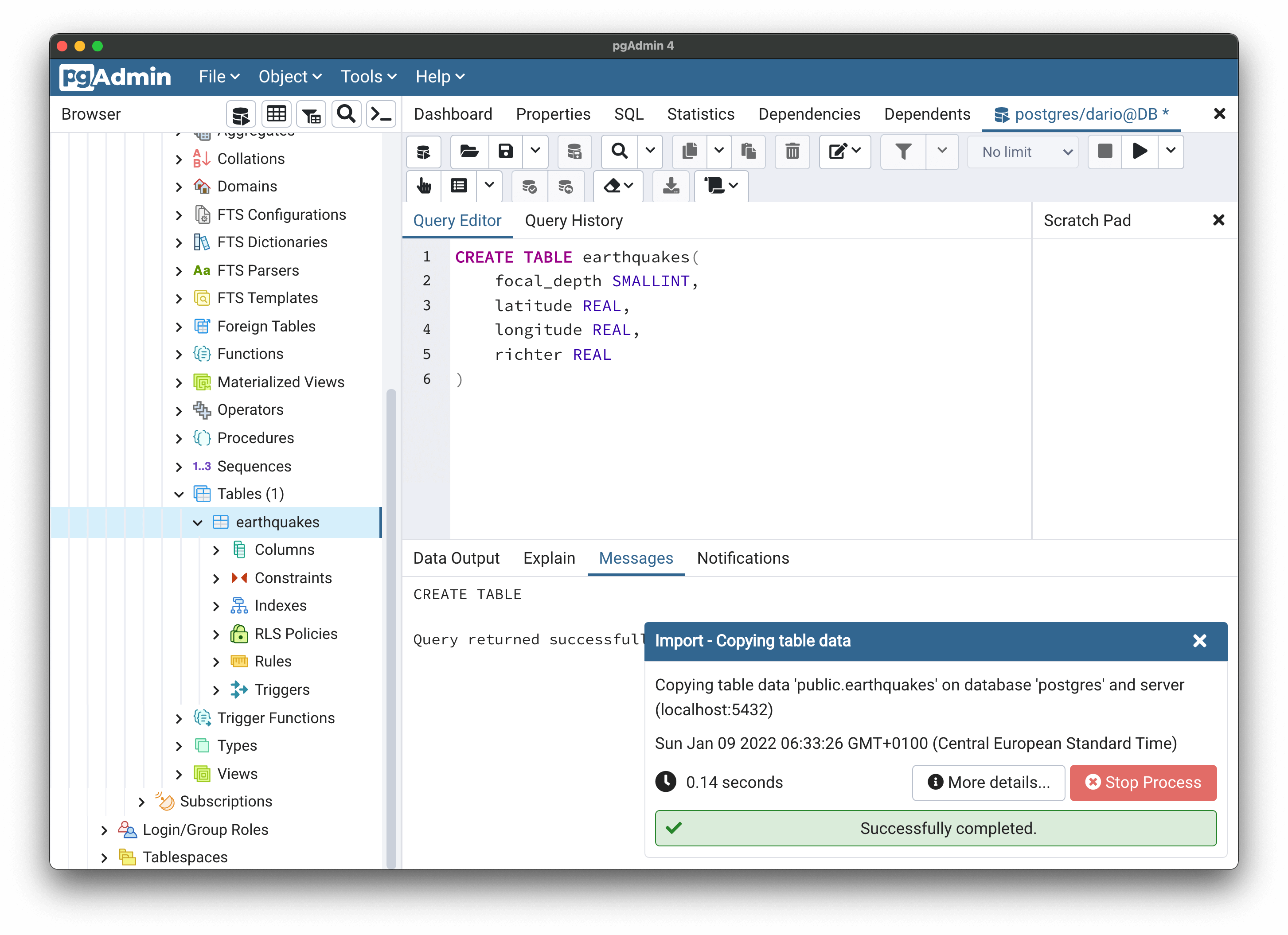 Image 5 - Importing CSV file into Postgres database (4)